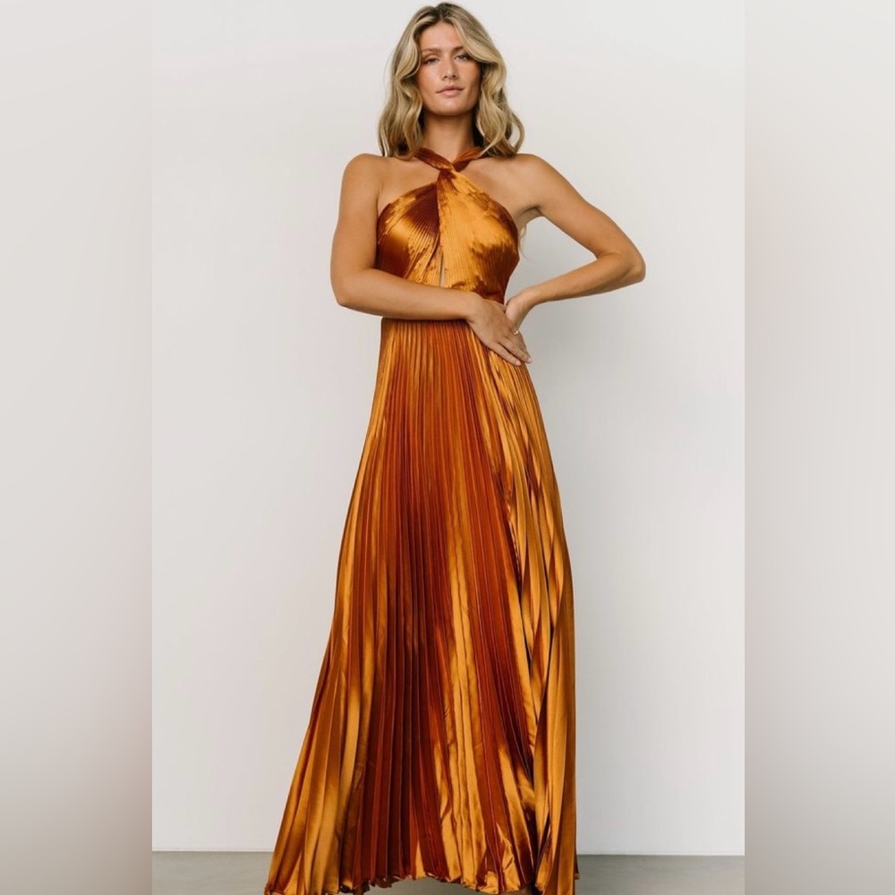 Sandra Pleated Maxi Dress - Baltic Born
